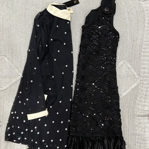 Two New with Tag dresses. Black dress with white polka dot. Black sequin dress.